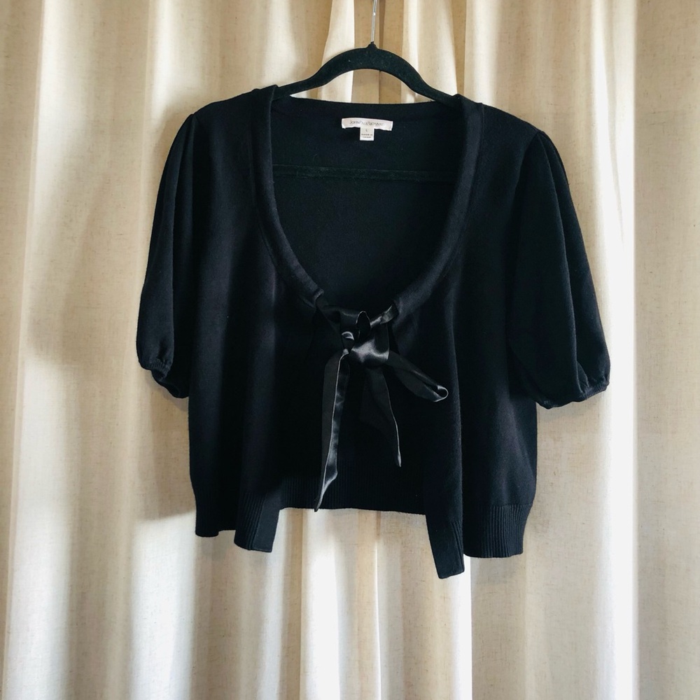 JohnPaulRichard Black Knit Top with Scoop Neck